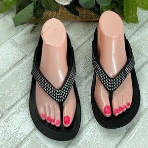 Black Rhinestone Women's Sandals